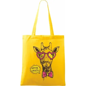 Nákupní taška Hipster Giraffe - Taška bavlněná - 42 x 38 cm ( Žlutá )