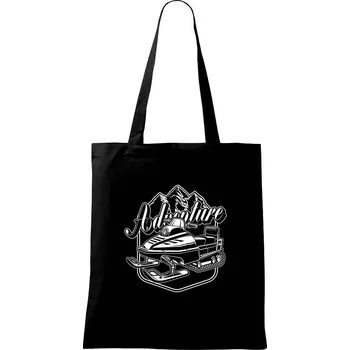 Nákupní taška Sněžný skútr Adventure - Taška bavlněná - 42 x 38 cm ( Černá )