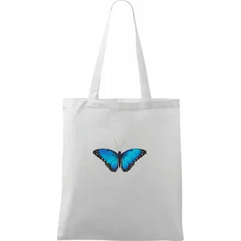 Motyl babočka Morpho Peleides - Taška bavlněná - 42 x 38 cm ( Bílá )