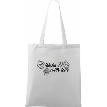 Bake with love - Taška bavlněná - 42 x 38 cm ( Bílá )