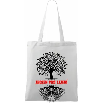 Nákupní taška Zrozen pro lezení - Taška bavlněná - 42 x 38 cm ( Bílá )