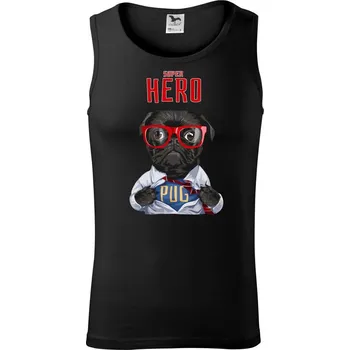 Mops - Pug Superhero - Tílko pánské Core - S ( Černá )