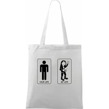 Metal My Life (Hana-creative) - Taška bavlněná - 42 x 38 cm ( Bílá )