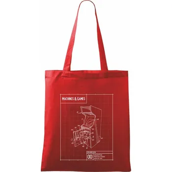 Nákres herní automat otevřený - Taška bavlněná - 42 x 38 cm ( Červená )