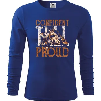 Chlapecké tričko Giraffe tall - Triko dětské Long Sleeve - 122 cm/6 let ( Královská modrá )