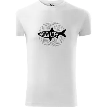 Wild life ryba - Viper FIT - Pánské zůžené tričko - S ( Bílá )