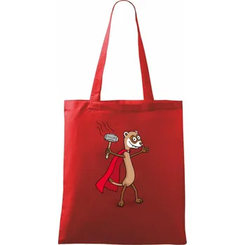Nákupní taška Tchoř jako Thor (Hana-creative) - Taška bavlněná - 42 x 38 cm ( Červená )