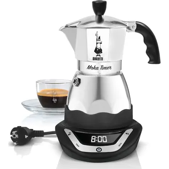 Moka konvice Bialetti Easy Timer 3 šálky stříbrná