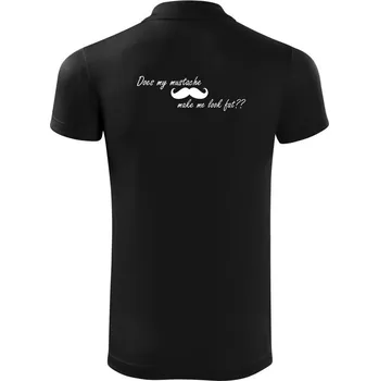 Pánská košile Mustache-does my mustache make me look fat? - Polokošile Victory sportovní (dresovina) - XL ( Černá )