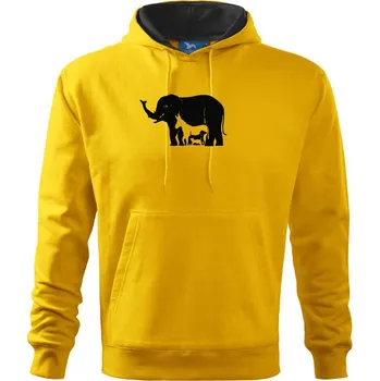 Pánská mikina Slon, pes, kočka - Mikina pánská Cape s kapucí - 2XL ( Žlutá )