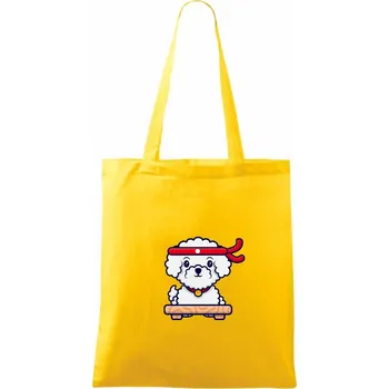 Bišonek karatista - Taška bavlněná - 42 x 38 cm ( Žlutá )