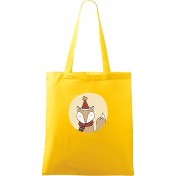 Vánoční liška v kolečku - Taška bavlněná - 42 x 38 cm ( Žlutá )