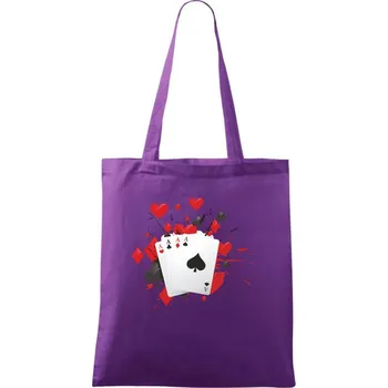 Poker karty splash - Taška bavlněná - 42 x 38 cm ( Fialová )