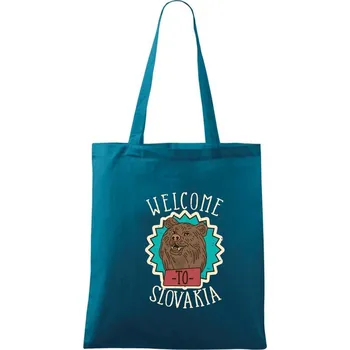 Welcome to Slovakia - Taška bavlněná - 42 x 38 cm ( Petrolejová )