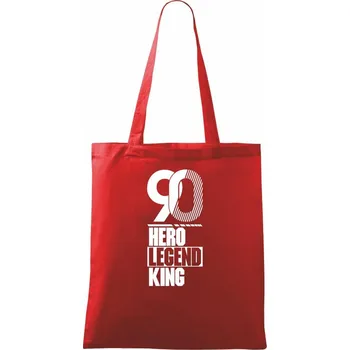 Nákupní taška Hero, Legend, King x Queen 1990 - Taška bavlněná - 42 x 38 cm ( Červená )