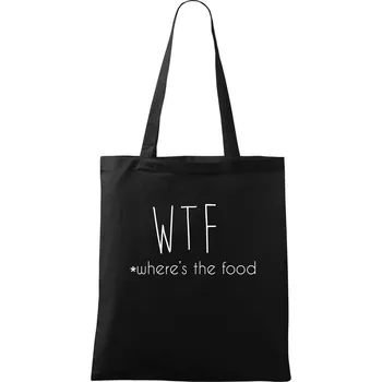 WTF-where's the food - Taška bavlněná - 42 x 38 cm ( Černá )