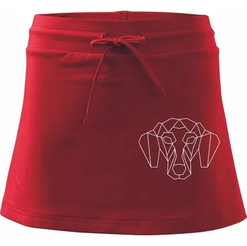 Dámská sukně Jezevčík - Geometrie - Sportovní sukně - two in one - S ( Červená )