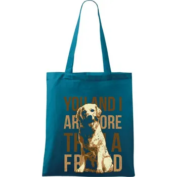 Dog friend - Taška bavlněná - 42 x 38 cm ( Petrolejová )