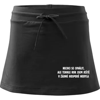 Dámská sukně Tenhle rok jsem ještě nebyl v hospodě - Sportovní sukně - two in one - XL ( Černá )