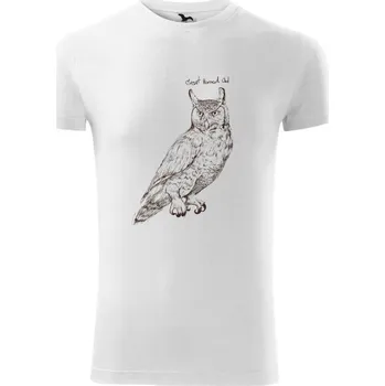Pánské tričko Výr virginský great horned owl - Viper FIT - Pánské zůžené tričko - 2XL ( Bílá )