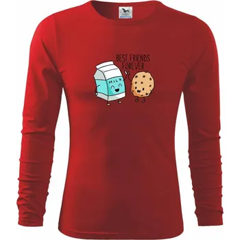 Chlapecké tričko BFF mléko a sušenka - Triko dětské Long Sleeve - 122 cm/6 let ( Červená )