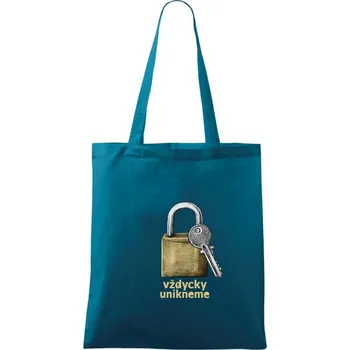 Vždycky unikneme - Taška bavlněná - 42 x 38 cm ( Petrolejová )