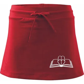 Dámská sukně Kniha love - Sportovní sukně - two in one - L ( Červená )