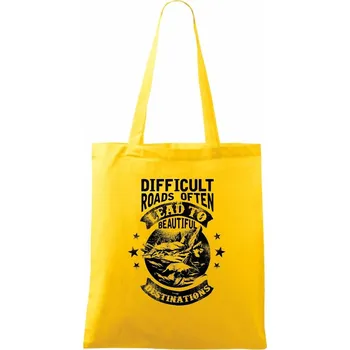 Difficult Roads - Taška bavlněná - 42 x 38 cm ( Žlutá )