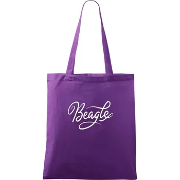 Beagle - nápis okrasný - Taška bavlněná - 42 x 38 cm ( Fialová )