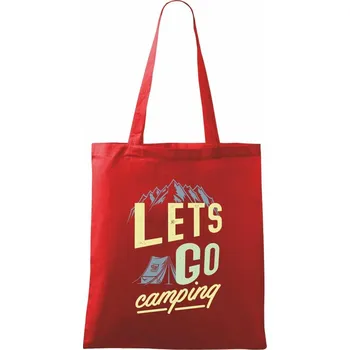 Nákupní taška Let's Go go camping - Taška bavlněná - 42 x 38 cm ( Červená )