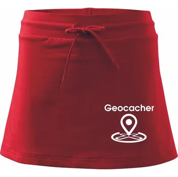 Dámská sukně Geocacher maps - Sportovní sukně - two in one - M ( Červená )