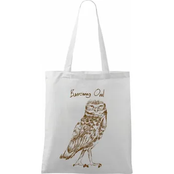 Sýček králičí burrowing owl - Taška bavlněná - 42 x 38 cm ( Bílá )