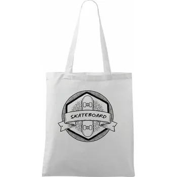 Skateboard erb kulatý - Taška bavlněná - 42 x 38 cm ( Bílá )