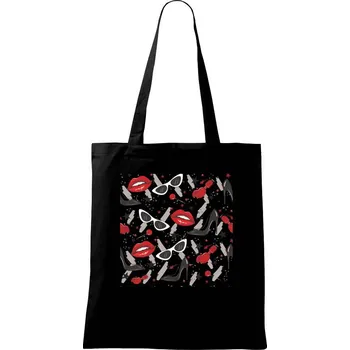 Nákupní taška Vše co holka potřebuje - Taška bavlněná - 42 x 38 cm ( Černá )