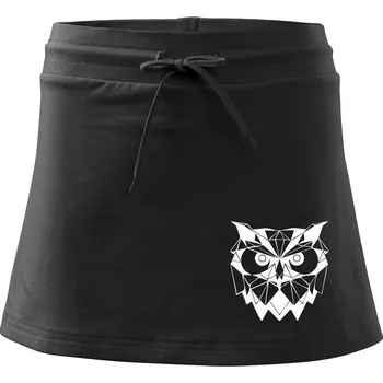 Dámská sukně Geometrie - sova zlá - Sportovní sukně - two in one - L ( Černá )
