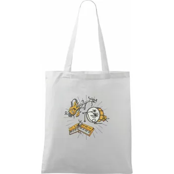 Nákupní taška Rozbitá kapela - Taška bavlněná - 42 x 38 cm ( Bílá )