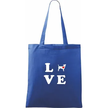 Nákupní taška Jack russel terier love - Taška bavlněná - 42 x 38 cm ( Královská modrá )