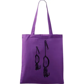 Kreslené dvě návnady - Taška bavlněná - 42 x 38 cm ( Fialová )