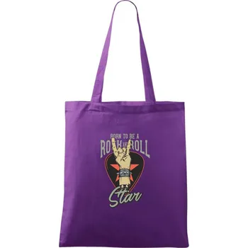 Born to be a Rock and Roll Star - Taška bavlněná - 42 x 38 cm ( Fialová )