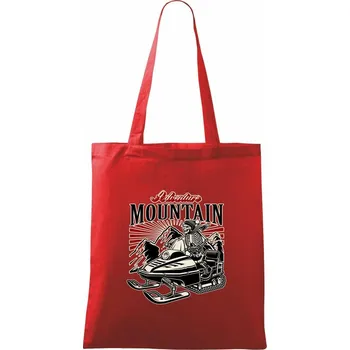 Nákupní taška Sněžný skútr kostra - Taška bavlněná - 42 x 38 cm ( Červená )