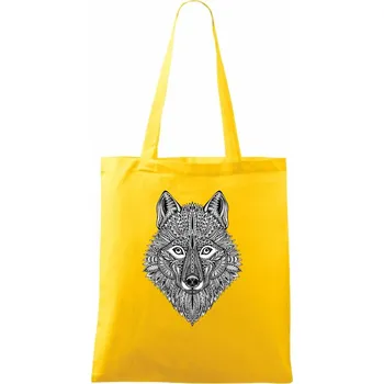 Vlk kreslený - Taška bavlněná - 42 x 38 cm ( Žlutá )