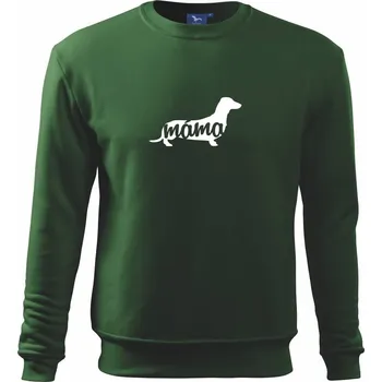 Jezevčík krátkosrstý máma obrys - Mikina Essential dětská - 158 cm/12 let ( Lahvově zelená )