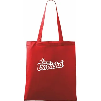 Nákupní taška Jsem ironická - Taška bavlněná - 42 x 38 cm ( Červená )