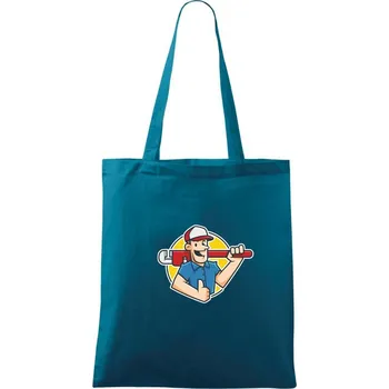 Instalatér kreslený - Taška bavlněná - 42 x 38 cm ( Petrolejová )