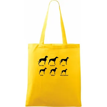 Nákupní taška Chrt rasy - Taška bavlněná - 42 x 38 cm ( Žlutá )