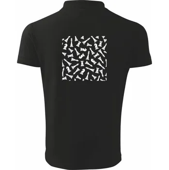 Pánská košile Šachové figurky ve čtverci - Polokošile pánská Pique Polo 203 - M ( Černá )