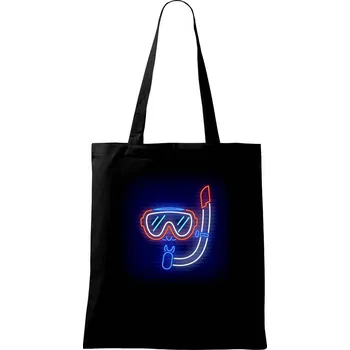 Nákupní taška Potápěč neon - Taška bavlněná - 42 x 38 cm ( Černá )