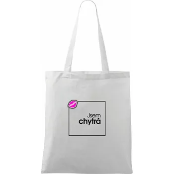Jsem chytrá ve čtverci - Taška bavlněná - 42 x 38 cm ( Bílá )