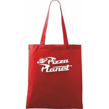 Nákupní taška Pizza Planet - Taška bavlněná - 42 x 38 cm ( Červená )