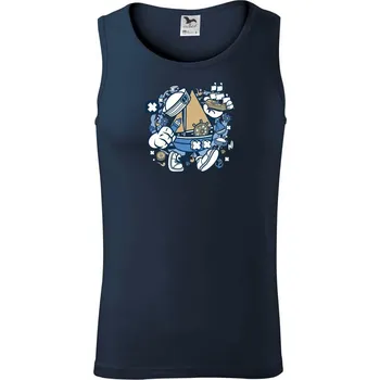 Loď komiks - Tílko pánské Core - S ( Námořní modrá (velmi tmavá - téměř černá) )